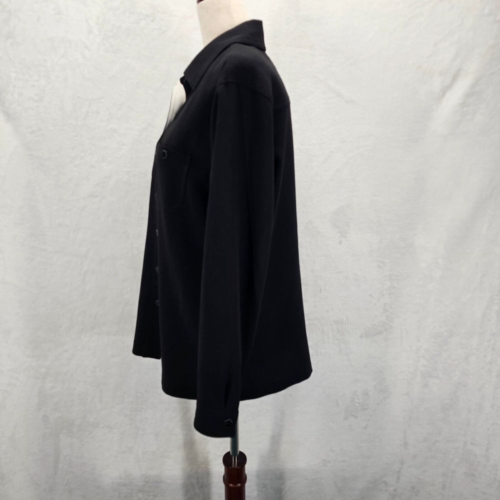 Drapers & Damons Black‎ Button Down Blouse Long Sleeve Collared Womens Medium - Picture 2 of 9